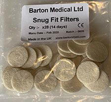 Replacement filters for Barton medical respirator